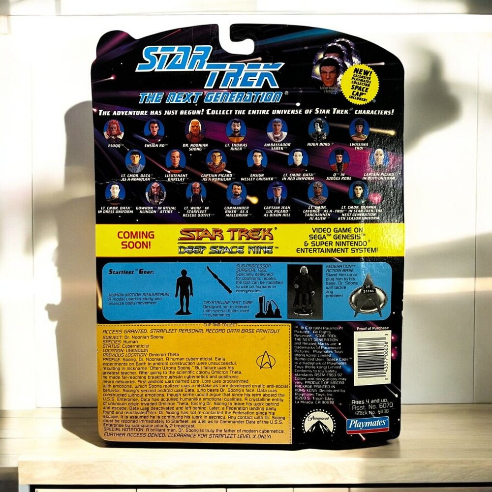 Star Trek Dr. Noonien Soong Action Figure Playmates 1994 Vintage Collectible - Picture 3 of 3